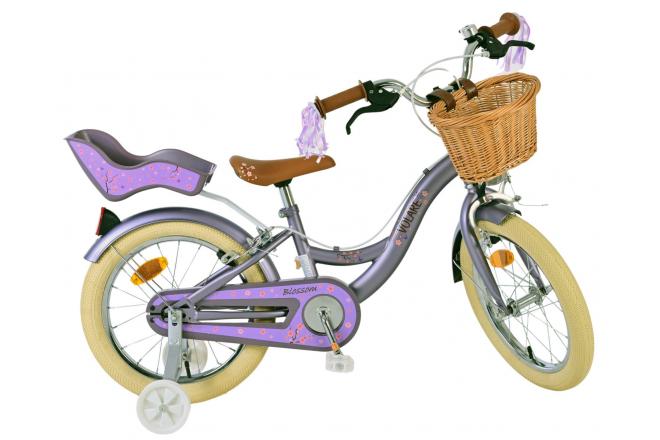 Volare Blossom Kinderfahrrad - Mädchen - 16 Zoll - Lila - Zweihandbremsen