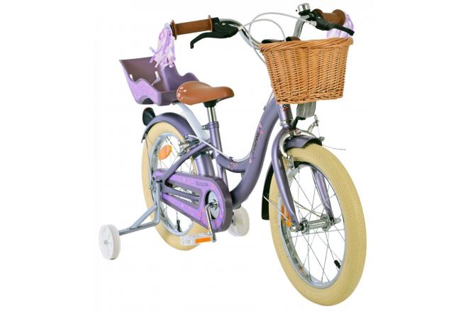 Volare Blossom Kinderfahrrad - Mädchen - 16 Zoll - Lila - Zweihandbremsen