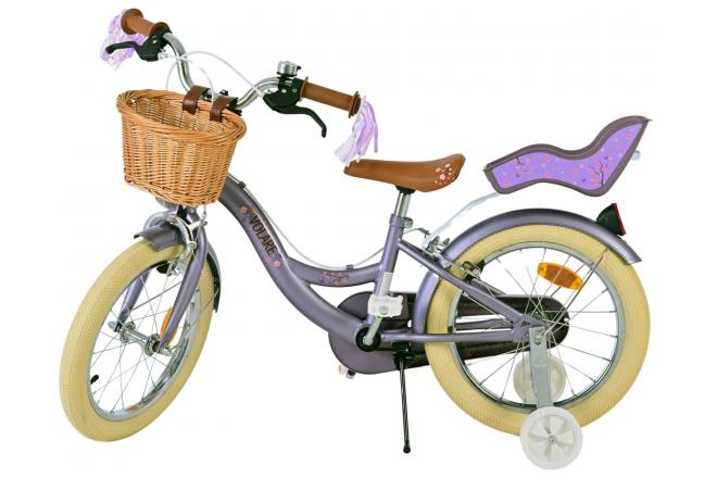 Volare Blossom Kinderfahrrad - Mädchen - 16 Zoll - Lila - Zweihandbremsen