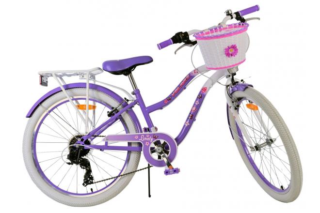 Volare Lovely Kinderfahrrad - Mädchen - 24 Zoll - Lila - 7 Gänge