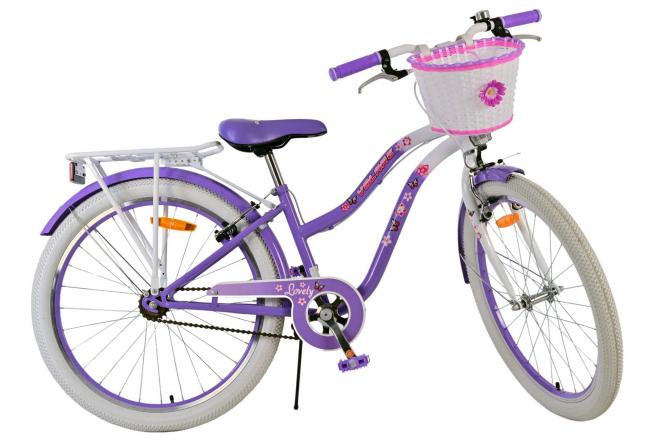 Volare Lovely Kinderfahrrad - Mädchen - 24 Zoll - Lila - Zwei Handbremsen