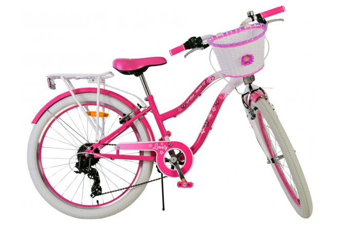 Volare Lovely Kinderfahrrad - Mädchen - 24 Zoll - Rosa - 7 Gänge