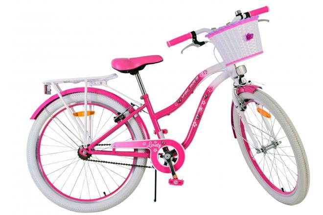 Volare Lovely Kinderfahrrad - Mädchen - 24 Zoll - Pink- Zwei Handbremsen