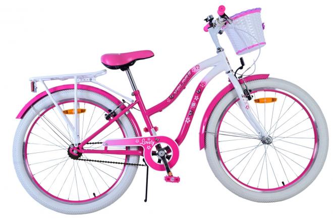 Volare Lovely Kinderfahrrad - Mädchen - 24 Zoll - Pink- Zwei Handbremsen