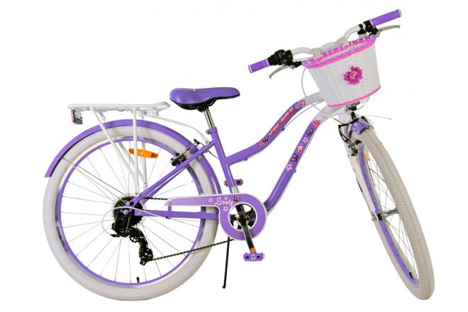 Volare Lovely Kinderfahrrad - Mädchen - 26 Zoll - Lila - 7 Gang