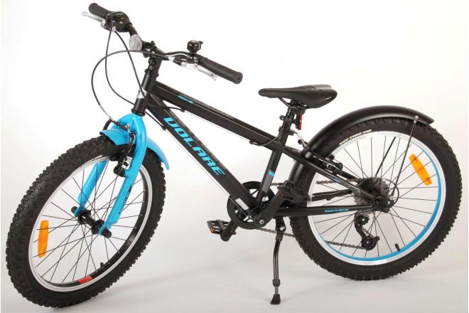 Volare Rocky Kinderfahrrad - 20 Zoll - Schwarz Blau - 85% fertig - 6 speed - Prime Collection