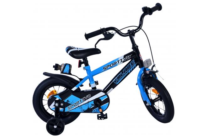 Volare Sportivo Kinderfahrrad - Jungen - 12 Zoll - Blau Schwarz