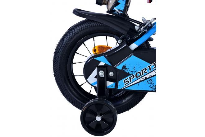 Volare Sportivo Kinderfahrrad - Jungen - 12 Zoll - Blau Schwarz - Zweihandbremsen