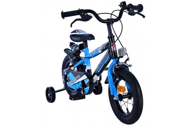 Volare Sportivo Kinderfahrrad - Jungen - 12 Zoll - Blau Schwarz - Zweihandbremsen