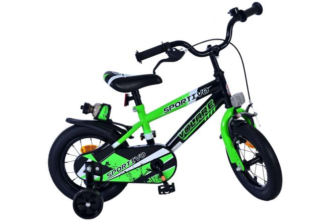 Volare Sportivo Kinderfahrrad - Jungen - 12 Zoll - Grün Schwarz