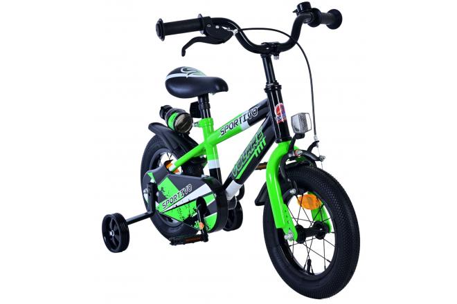 Volare Sportivo Kinderfahrrad - Jungen - 12 Zoll - Grün Schwarz