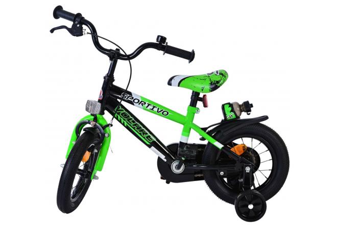 Volare Sportivo Kinderfahrrad - Jungen - 12 Zoll - Grün Schwarz