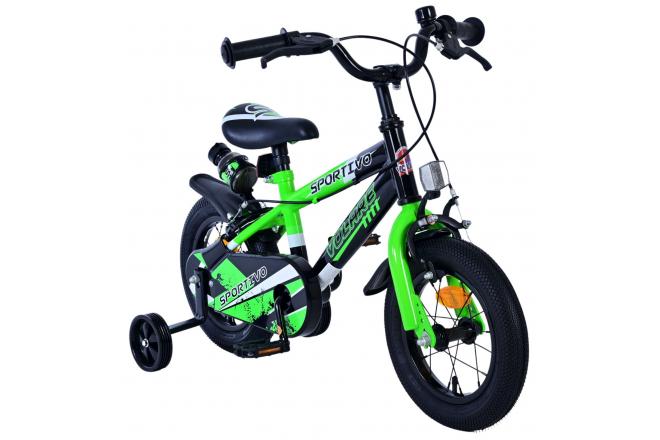 Volare Sportivo Kinderfahrrad - Jungen - 12 Zoll - Grün Schwarz - Zweihandbremsen