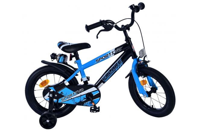 Volare Sportivo Kinderfahrrad - Jungen - 14 Zoll - Blau Schwarz