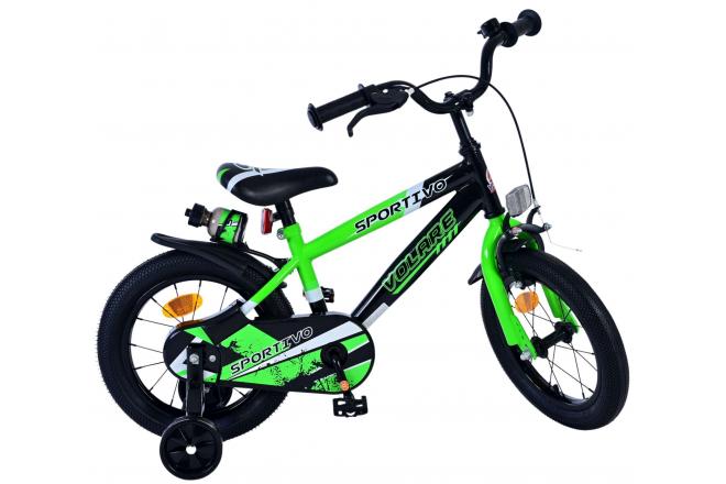 Volare Sportivo Kinderfahrrad - Jungen - 14 Zoll - Grün Schwarz