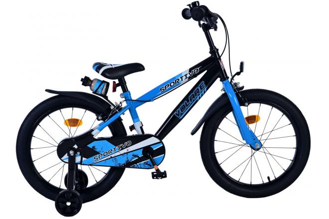 Volare Sportivo Kinderfahrrad - Jungen - 18 Zoll - Blau Schwarz - Zweihandbremsen