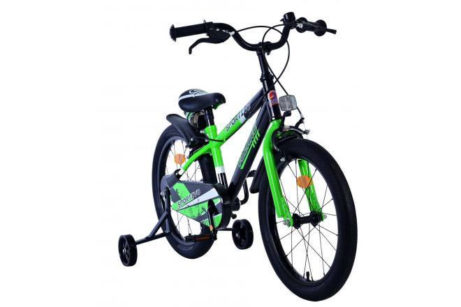 Volare Sportivo Kinderfahrrad - Jungen - 18 Zoll - Grün Schwarz - Zweihandbremsen