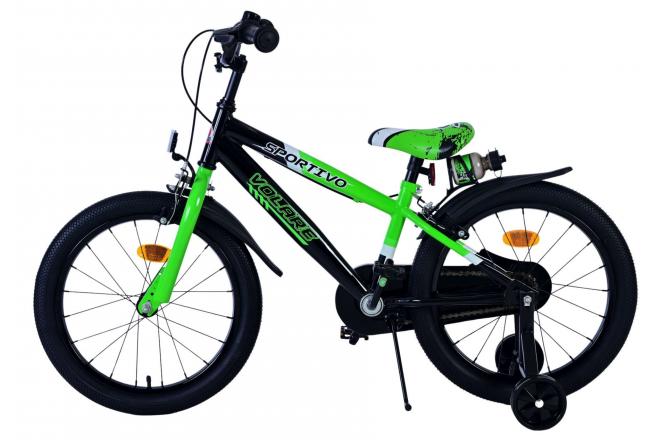 Volare Sportivo Kinderfahrrad - Jungen - 18 Zoll - Grün Schwarz - Zweihandbremsen