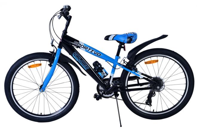 Volare Sportivo Kinderfahrrad - Jungen - 24 Zoll - 7 Gang - Schwarz Blau