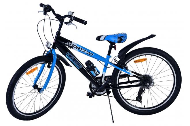 Volare Sportivo Kinderfahrrad - Jungen - 24 Zoll - 7 Gang - Schwarz Blau