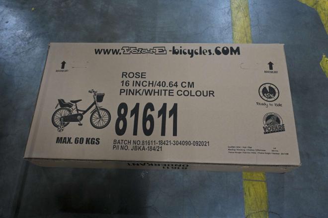 Volare Rose Kinderfahrrad - Mädchen - 16 Zoll - Pink/Weiß - 95% zusammengebaut