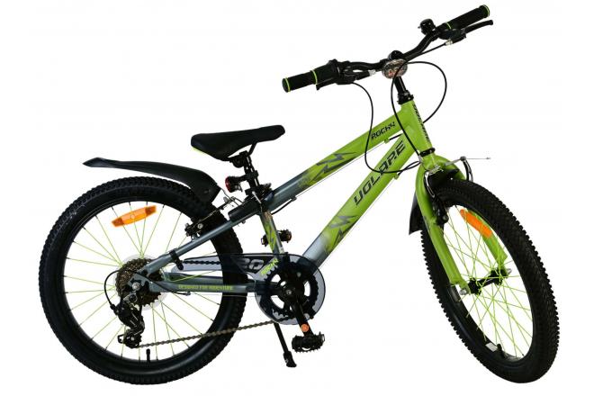 Volare Rocky Kinderfahrrad - 20 Zoll - 7 Gang - Grün/Grau