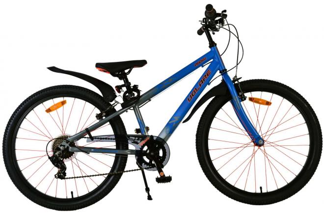 Volare Rocky Kinderfahrrad - 24 Zoll - Blau - 7 Gang